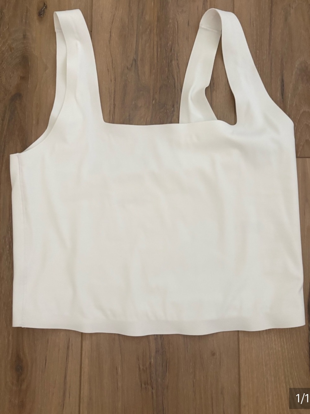 Aerie Smoothez White Square Neck Cropped Tank Top
